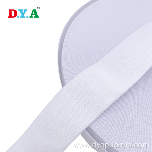 45mm Knitted Elastic Band Tape White Black